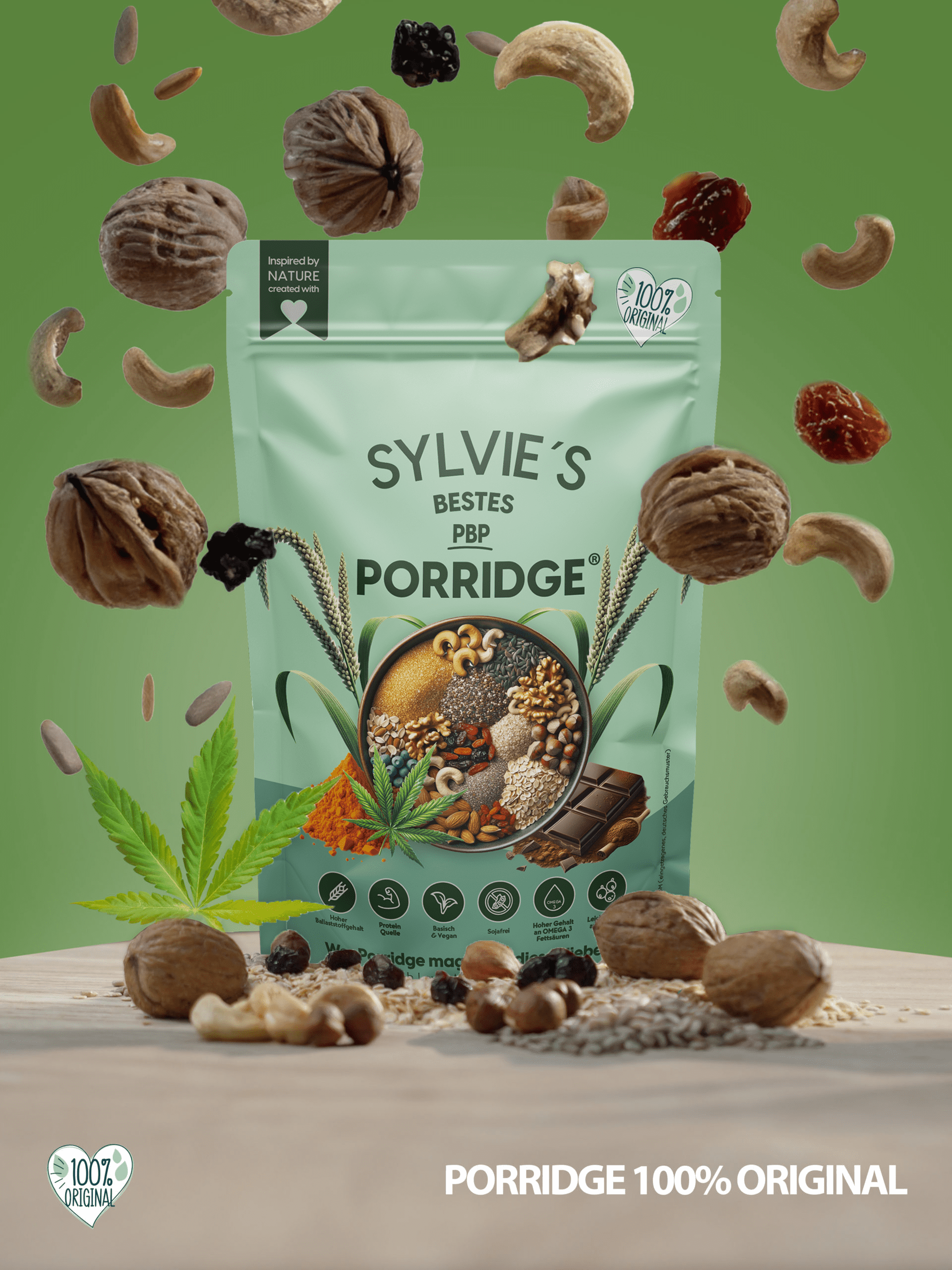 Porridge Orginal mit Hanf Produktdesign
